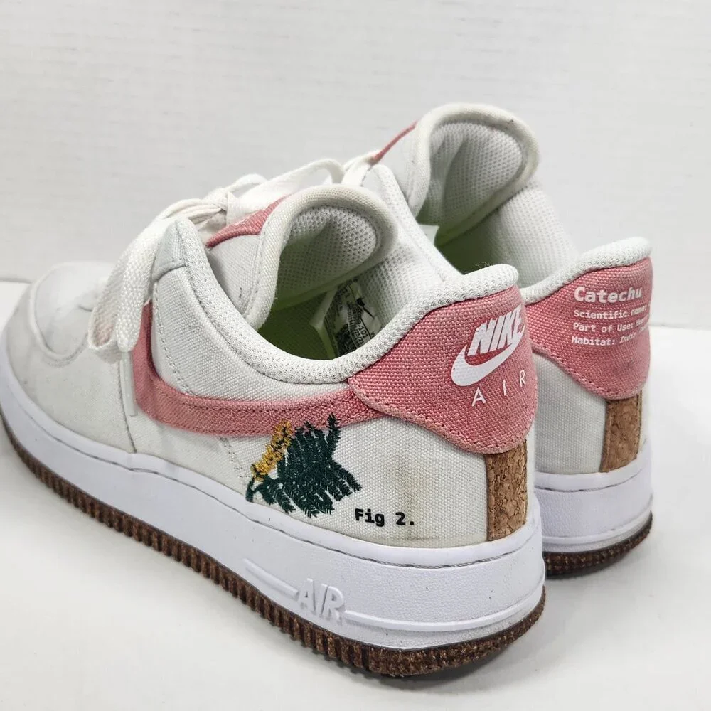 Nike Air Air Force 1 Catechu Women's White and Pink Sneakers Size 7.5